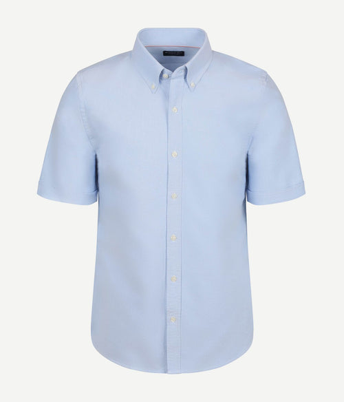 Short sleeve overhemd Oxford yale lichtblauw