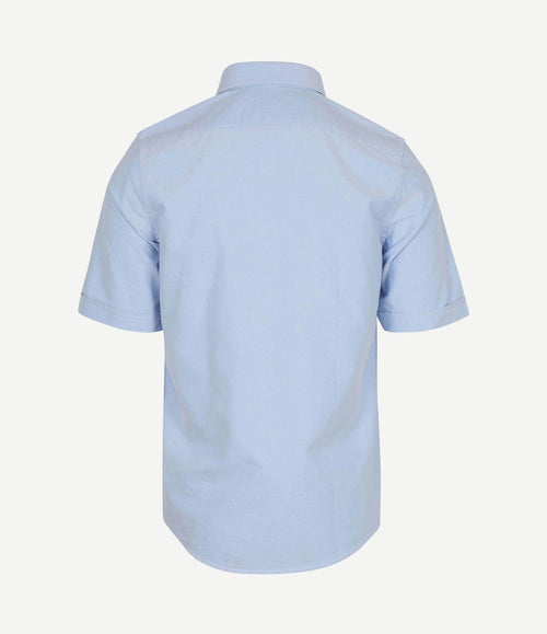 Short sleeve overhemd Oxford yale lichtblauw