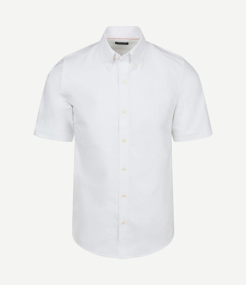 Short sleeve overhemd Oxford yale wit