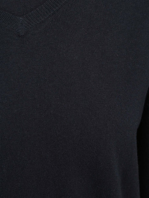 Trui cotton cashmere v-hals donkerblauw