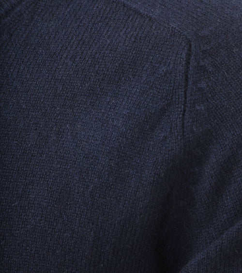 Trui v-hals lamswol donkerblauw