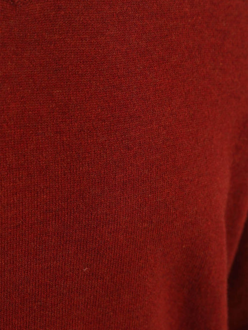 Pullover v-hals merinowol rood
