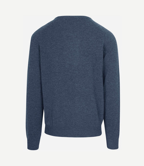 Trui lamswol mid blauw