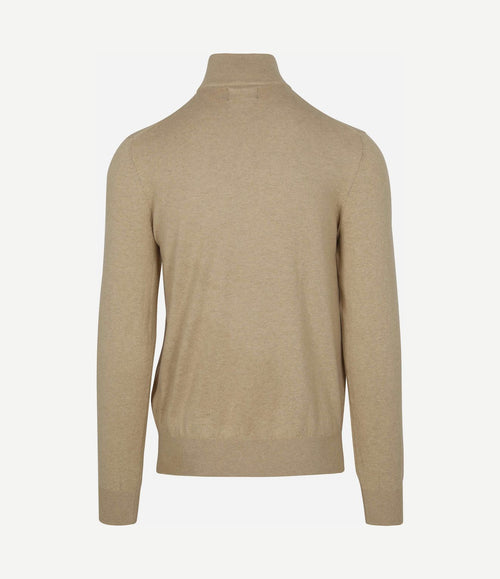 Half-zip trui cotton cashmere sand