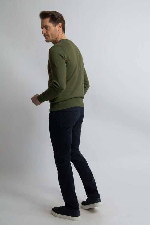 Trui cotton cashmere olijfgroen