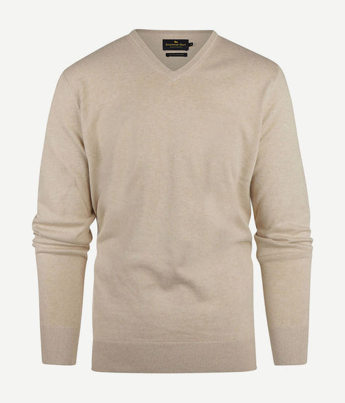 Steppin' Out trui cashmere v-hals ecru | Regular-fit