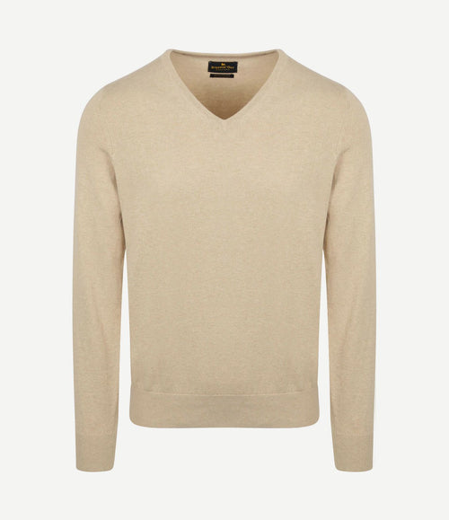 Trui cashmere v-hals ecru