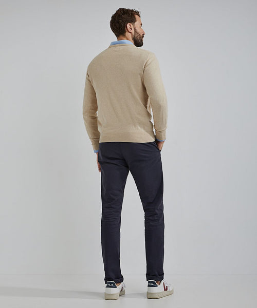Steppin' Out trui cashmere v-hals ecru | Regular-fit