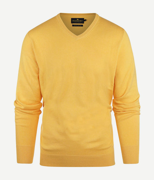 Steppin' Out trui cashmere v-hals geel | Regular-fit