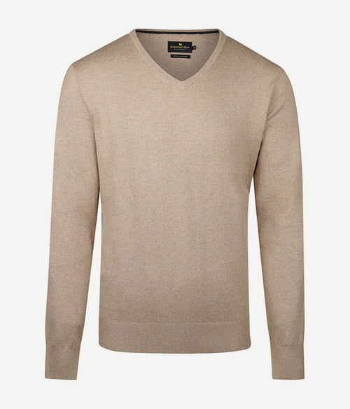 Steppin' Out trui cashmere v-hals khaki | Regular-fit