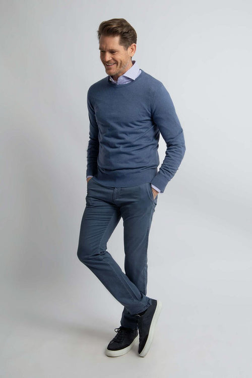 Steppin' Out trui cotton cashmere indigo blauw | Regular-fit