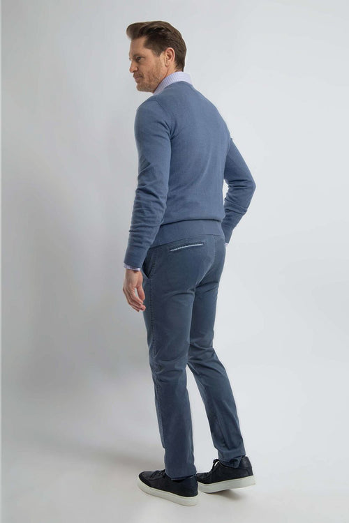 Steppin' Out trui cotton cashmere indigo blauw | Regular-fit