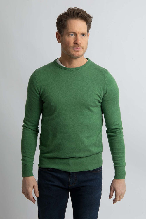 Steppin' Out trui cotton cashmere mid groen | Regular-fit