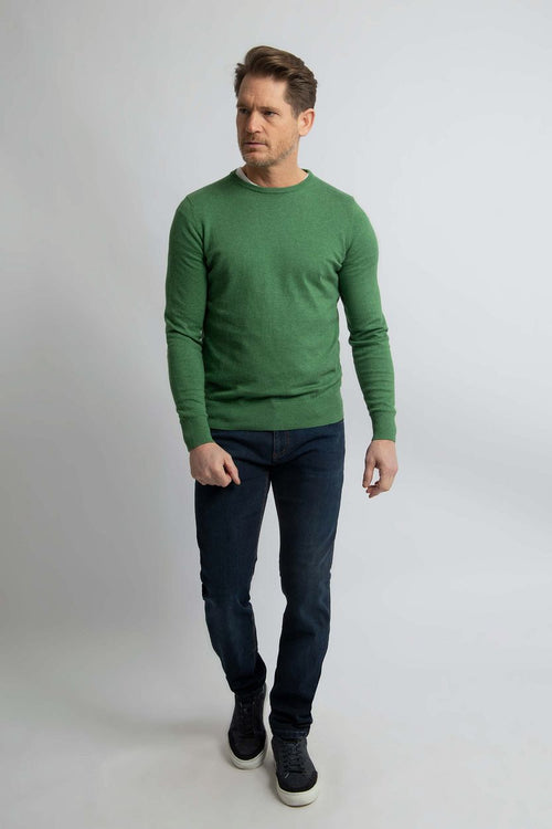 Steppin' Out trui cotton cashmere mid groen | Regular-fit