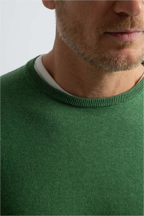 Steppin' Out trui cotton cashmere mid groen | Regular-fit