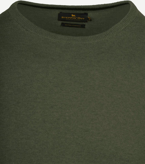 Trui cotton cashmere olijfgroen