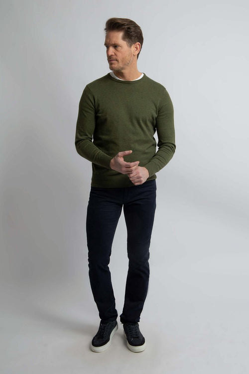 Trui cotton cashmere olijfgroen
