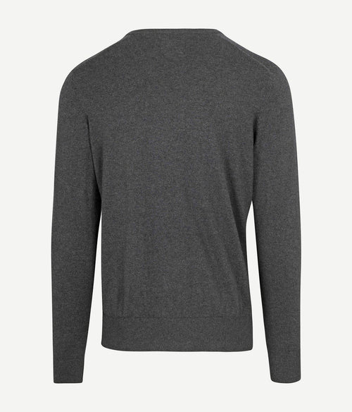 Steppin' Out trui cotton cashmere v-hals antraciet melange | Regular-fit