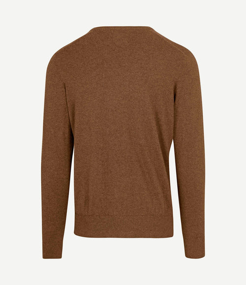 Trui cotton cashmere v-hals camel