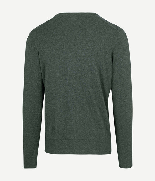 Steppin' Out trui cotton cashmere v-hals donkergroen | Regular-fit