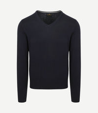 Trui cotton cashmere v-hals donkerblauw