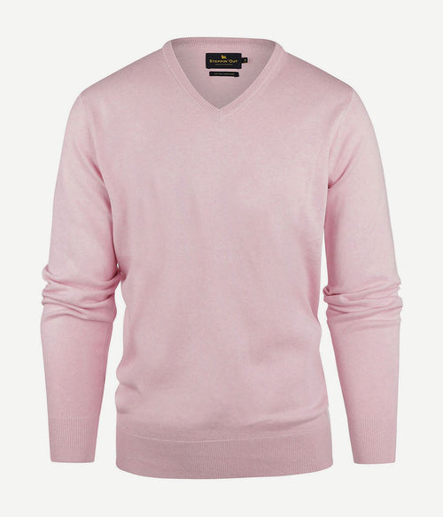 Steppin' Out trui cotton cashmere v-hals roze | Regular-fit