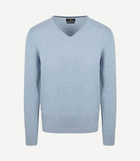 Trui cotton cashmere v-hals sky blue