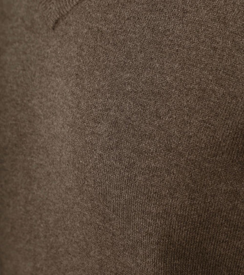 Steppin' Out trui cotton cashmere v-hals taupe melange | Regular-fit