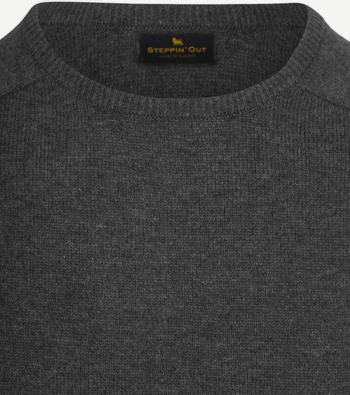 Steppin' Out trui lamswol antraciet | Regular-fit