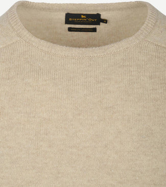 Steppin' Out trui lamswol greige | Regular-fit Steppin' Out trui lamswol greige | Regular-fit