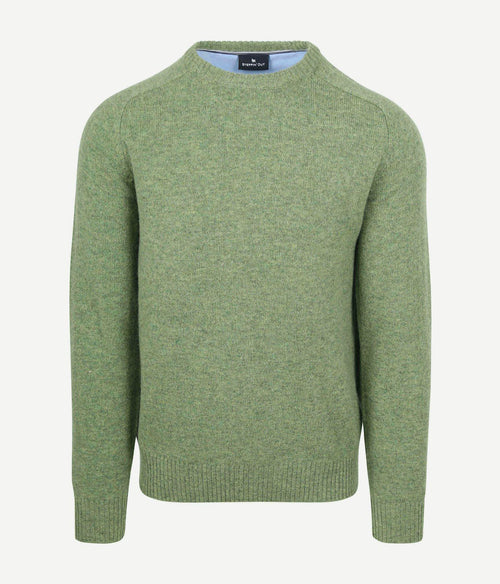 Steppin' Out trui lamswol groen | Regular-fit