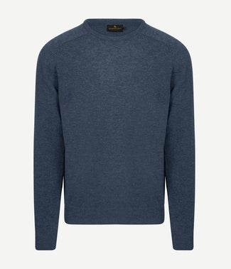 Steppin' Out trui lamswol mid blauw | Regular-fit