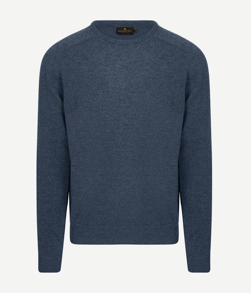 Steppin' Out trui lamswol mid blauw | Regular-fit