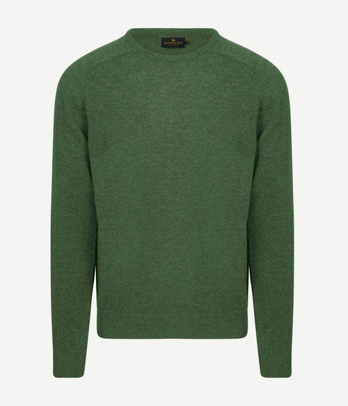 Steppin' Out trui lamswol mid groen | Regular-fit