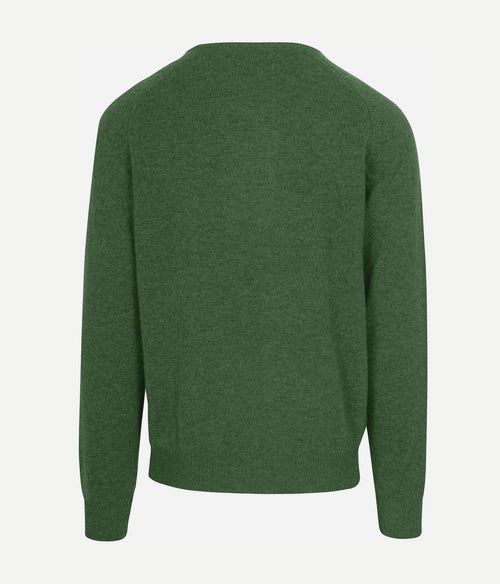 Steppin' Out trui lamswol mid groen | Regular-fit