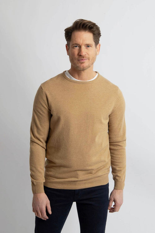 Steppin' Out trui merinowol beige | Regular-fit
