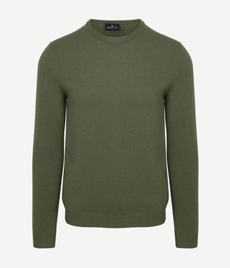 Steppin' Out trui merinowol groen | Regular-fit