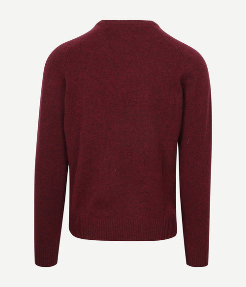 Trui v-hals lamswol bordeaux