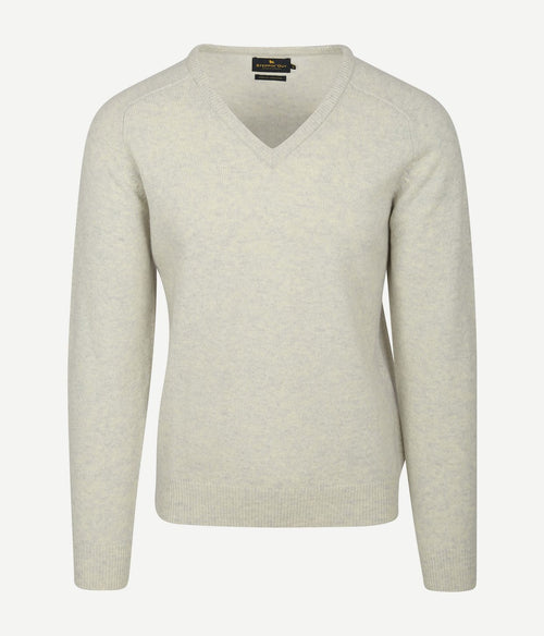Steppin' Out trui v-hals lamswol greige | Regular-fit