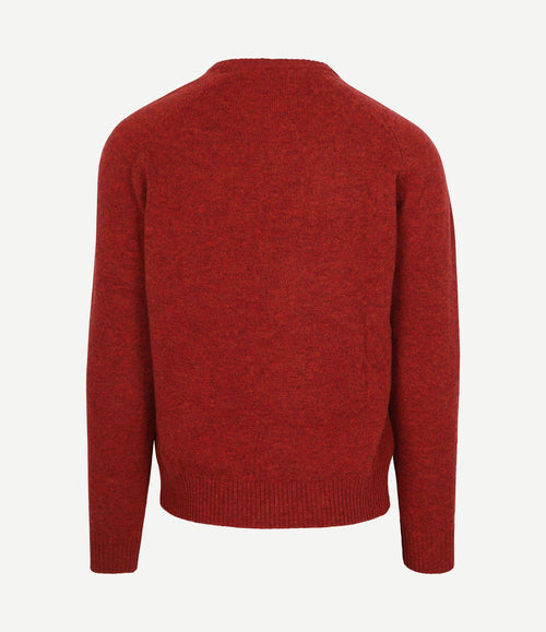 Trui v-hals lamswol rood