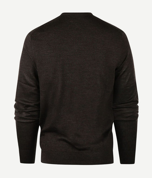 Steppin' Out trui v-hals merinowol bruin | Regular-fit