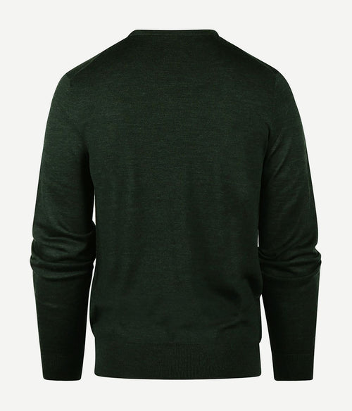 Steppin' Out trui v-hals merinowol donkergroen | Regular-fit