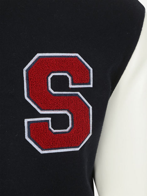 Varsity embroidery jack donkerblauw