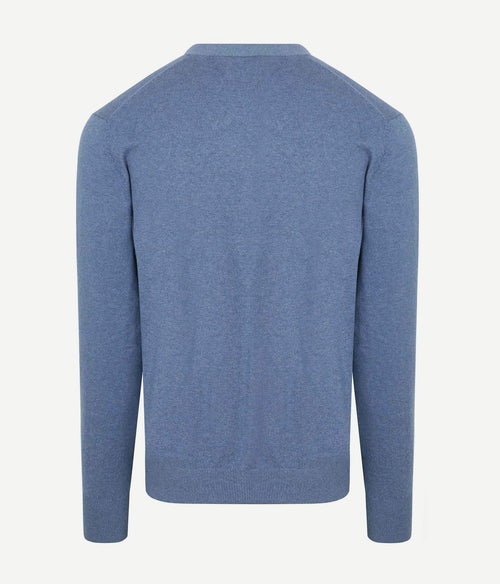 Steppin' Out vest cotton cashmere blauw | Regular-fit