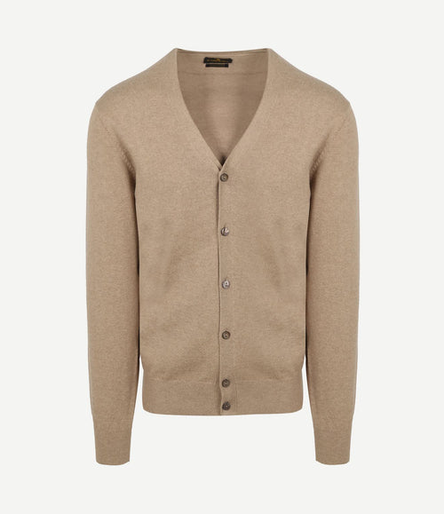 Vest cotton cashmere camel