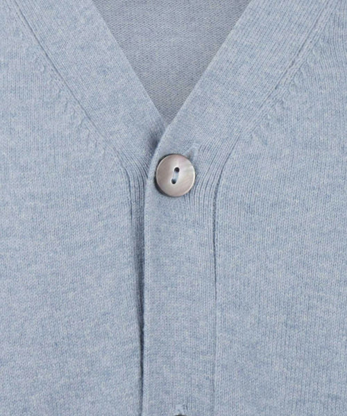 Steppin' Out vest cotton cashmere sky blue | Regular-fit