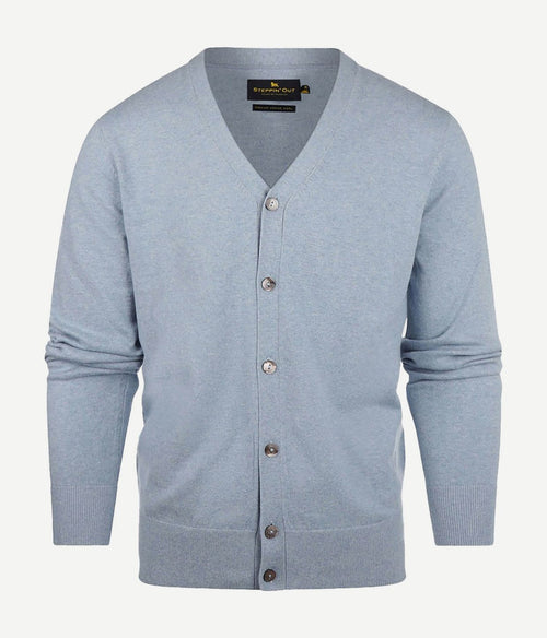 Steppin' Out vest cotton cashmere sky blue | Regular-fit