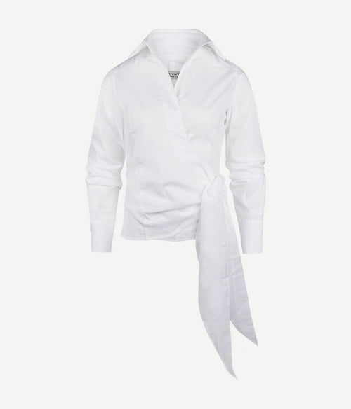 Steppin' Out wikkel blouse julia wit | Slim-fit