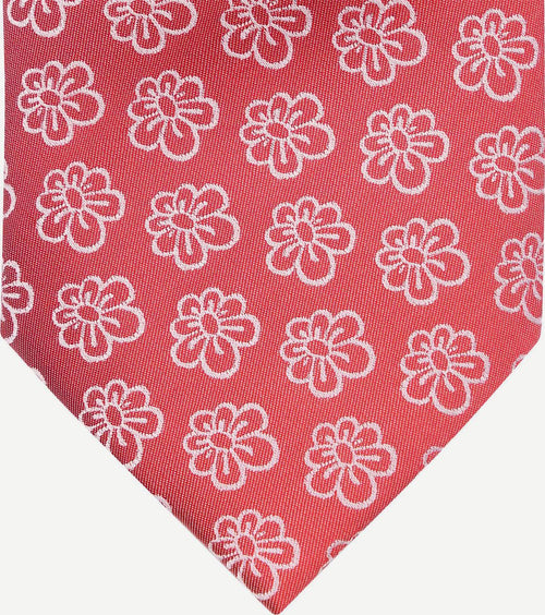 Stropdas zijde bloem rood