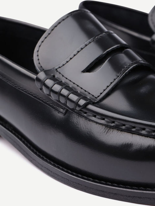 Penny loafers leer zwart